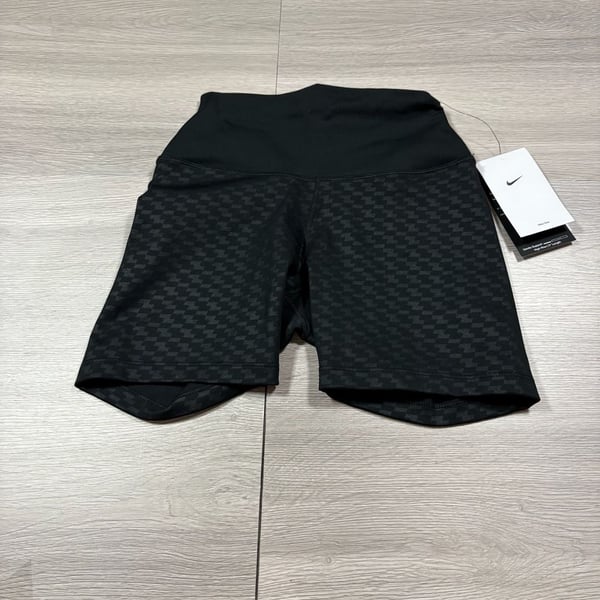 Nike One High Rise 5 Inch Short XS Black Houndstooth Print Biker Shorts