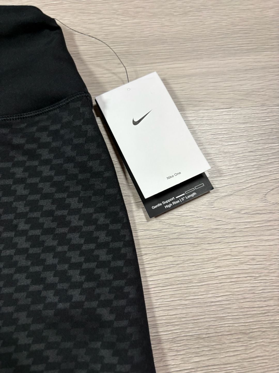 Nike One High Rise 5 Inch Short XS Black Houndstooth Print Biker Shorts 3