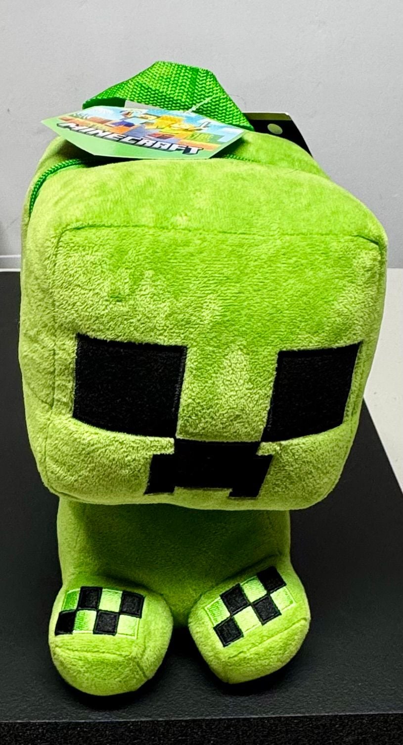 B9 Minecraft Creeper Plush Backpack Green NWT 5