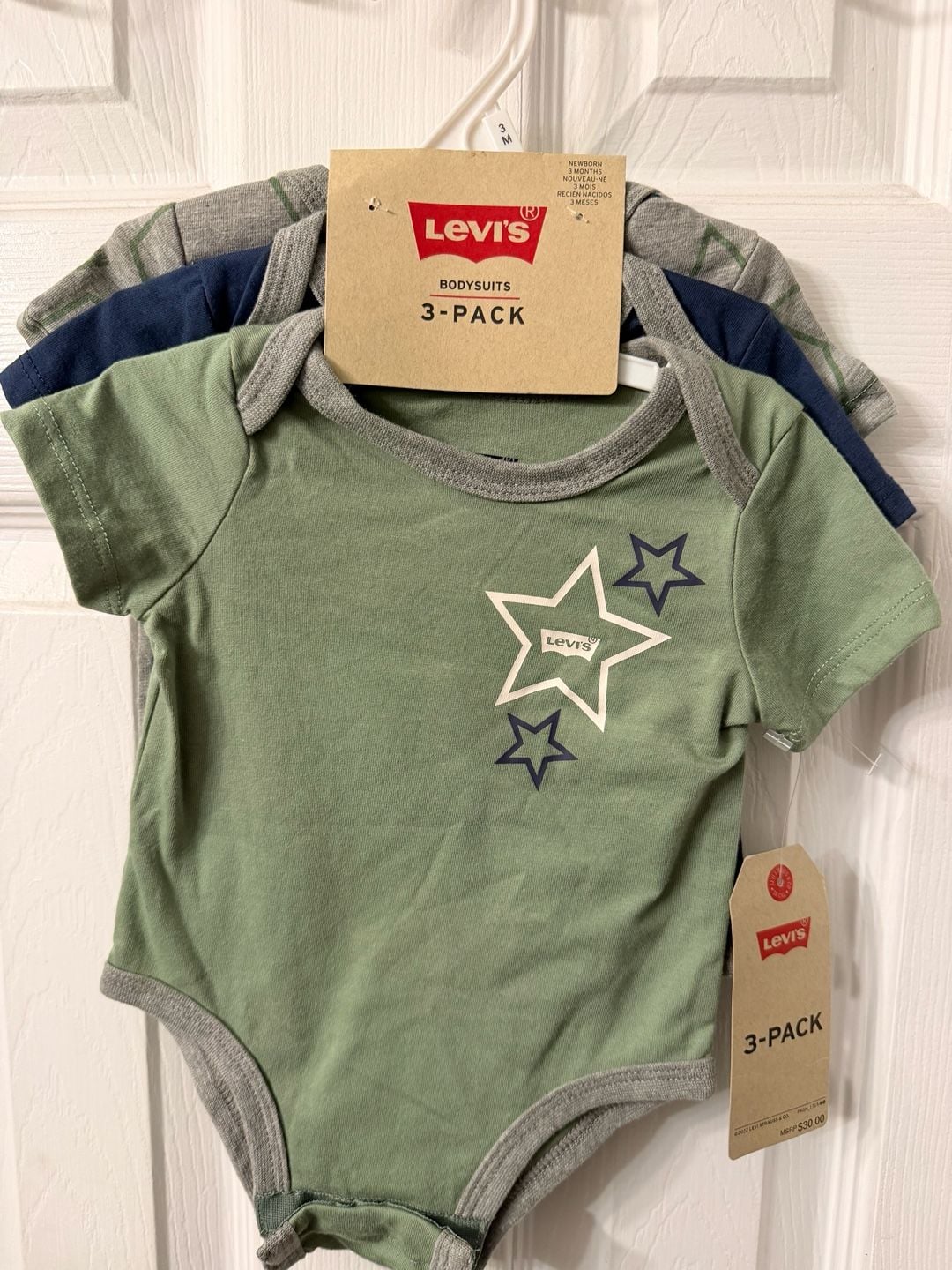 Levi's Bodysuits Size 3M 3-Pack Star Graphic 1
