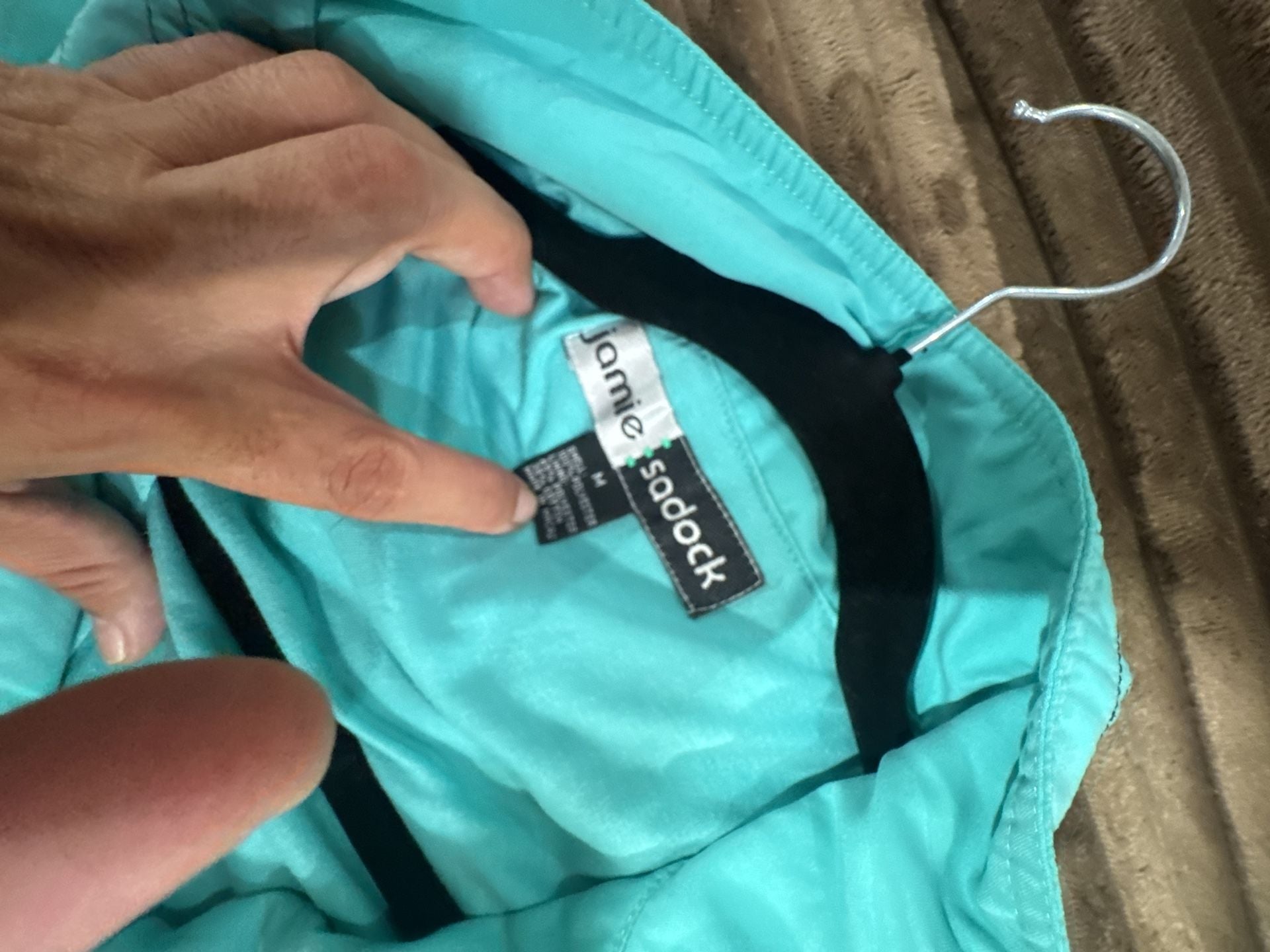 Jamie Sadock Jacket Size M Turquoise Blue Quilted Full Zip Windbreaker 3