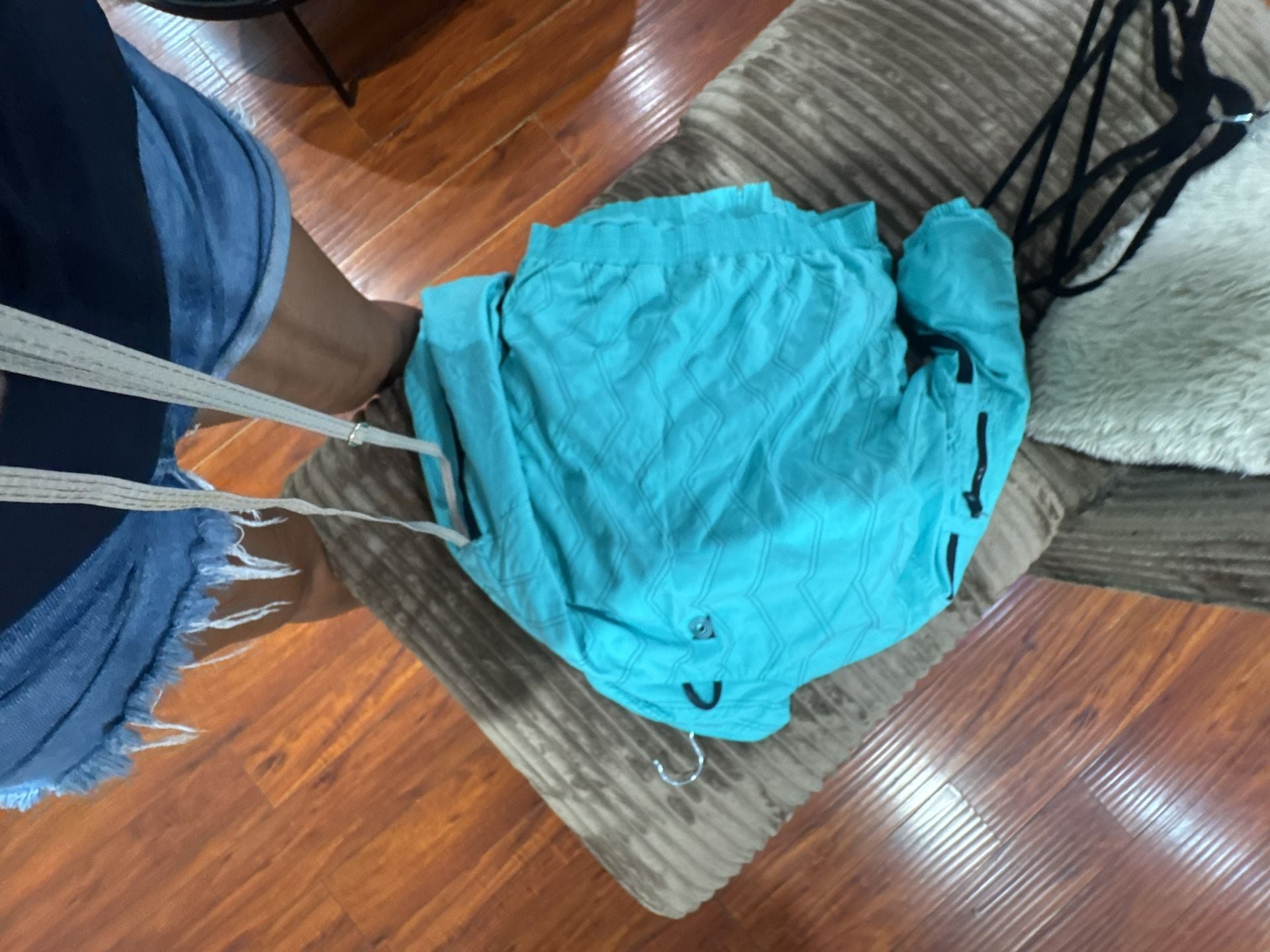 Jamie Sadock Jacket Size M Turquoise Blue Quilted Full Zip Windbreaker 4