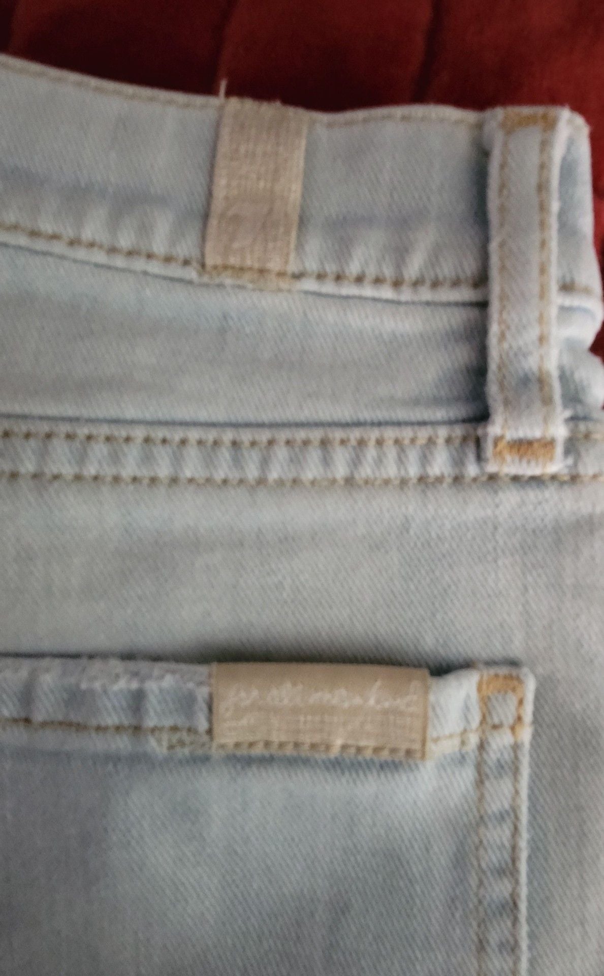 7 For All Mankind Bike Short Size 27 Light Wash Raw Hem Denim 5
