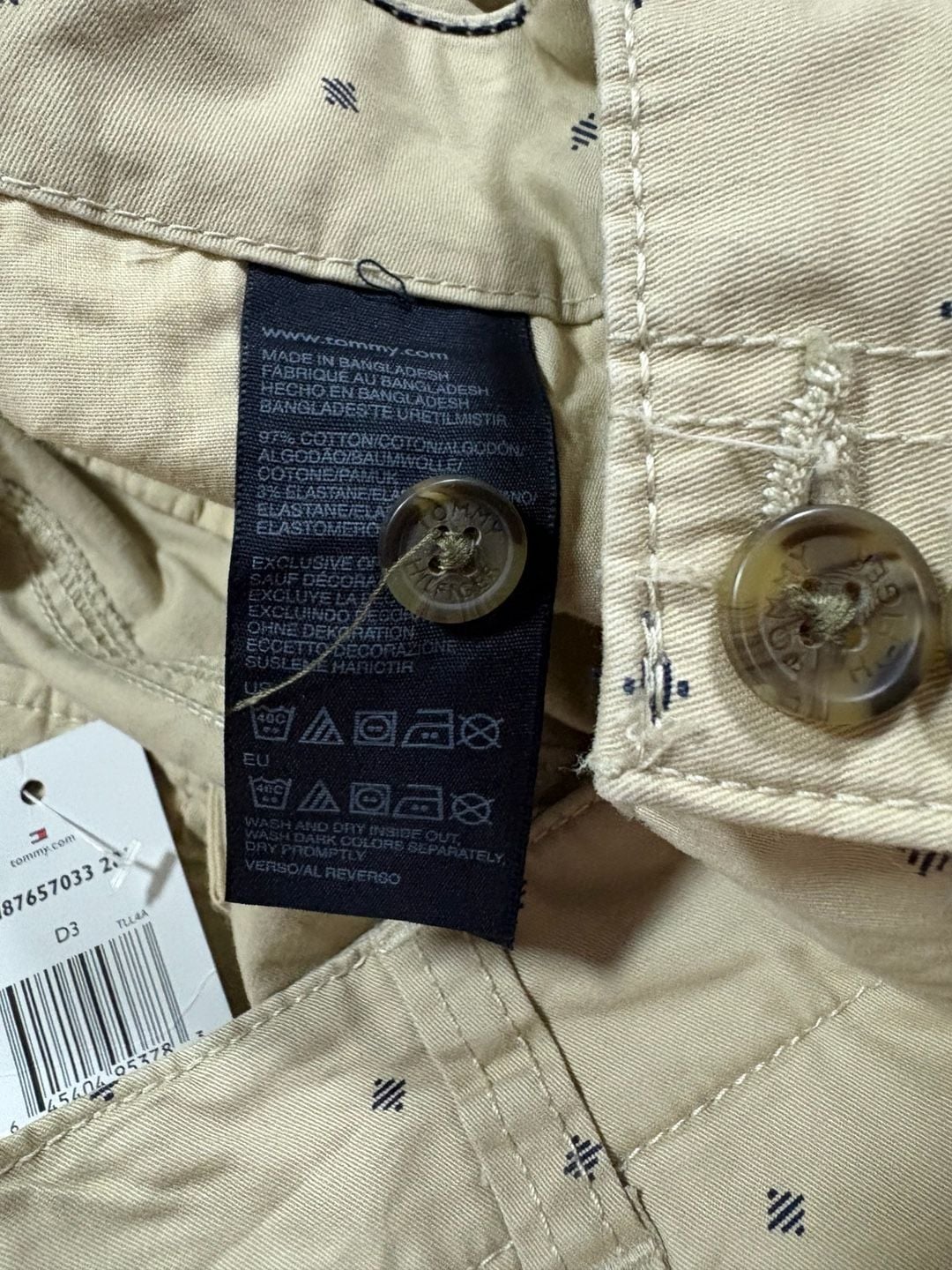 Tommy Hilfiger Chino Skirt Size 4 Beige Diamond Print 6