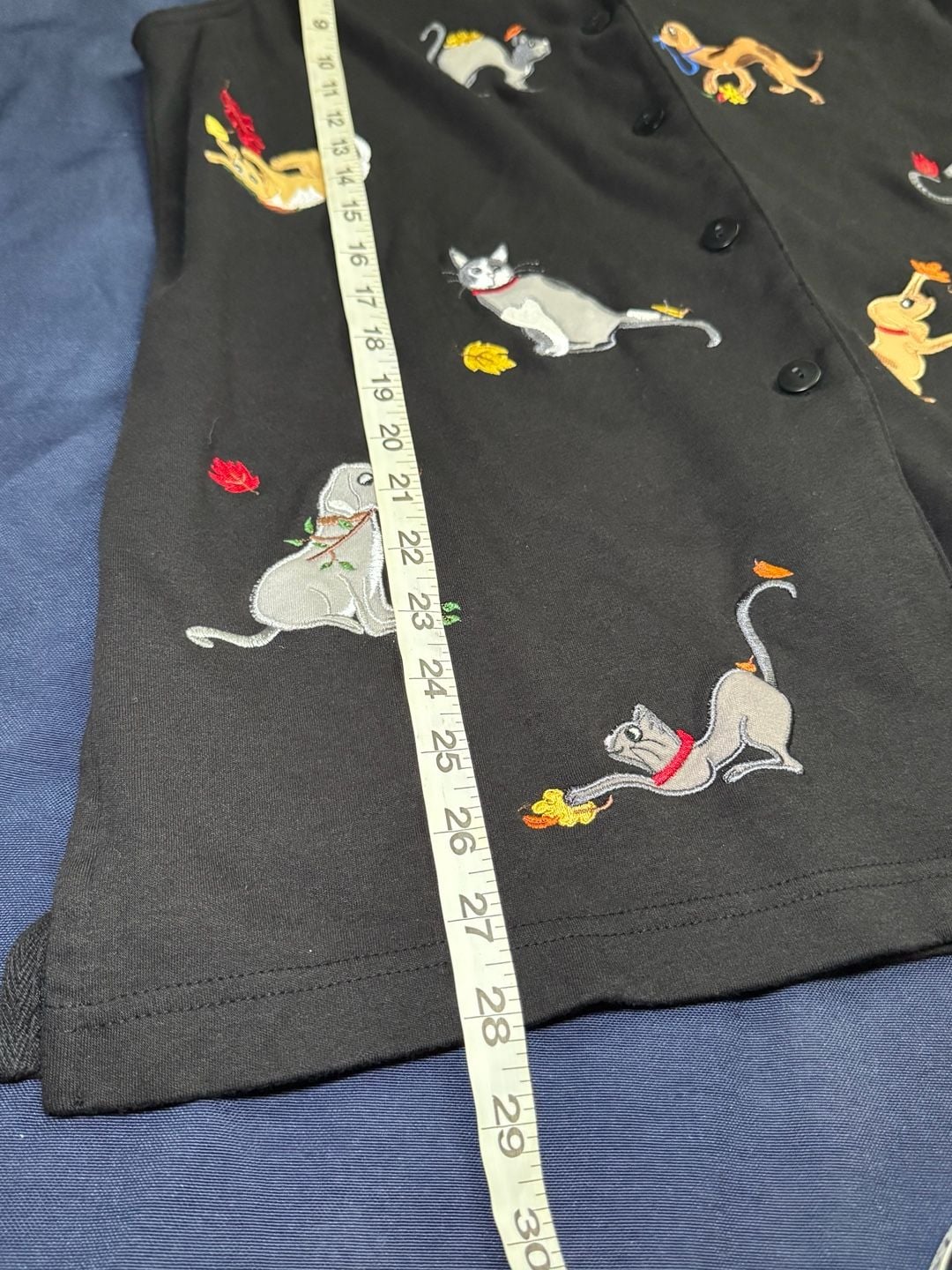 Bechamel Embroidered Cat Dog Vest M Black Novelty Grandmacore 6