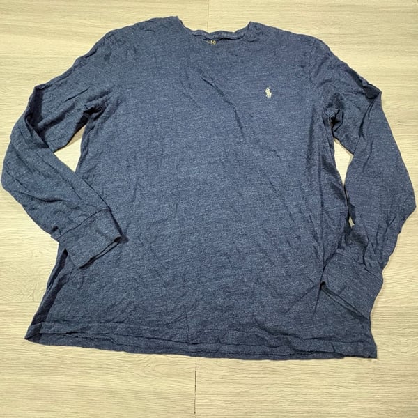 Polo Ralph Lauren Long Sleeve T-Shirt Size L Blue Heather Pony Logo