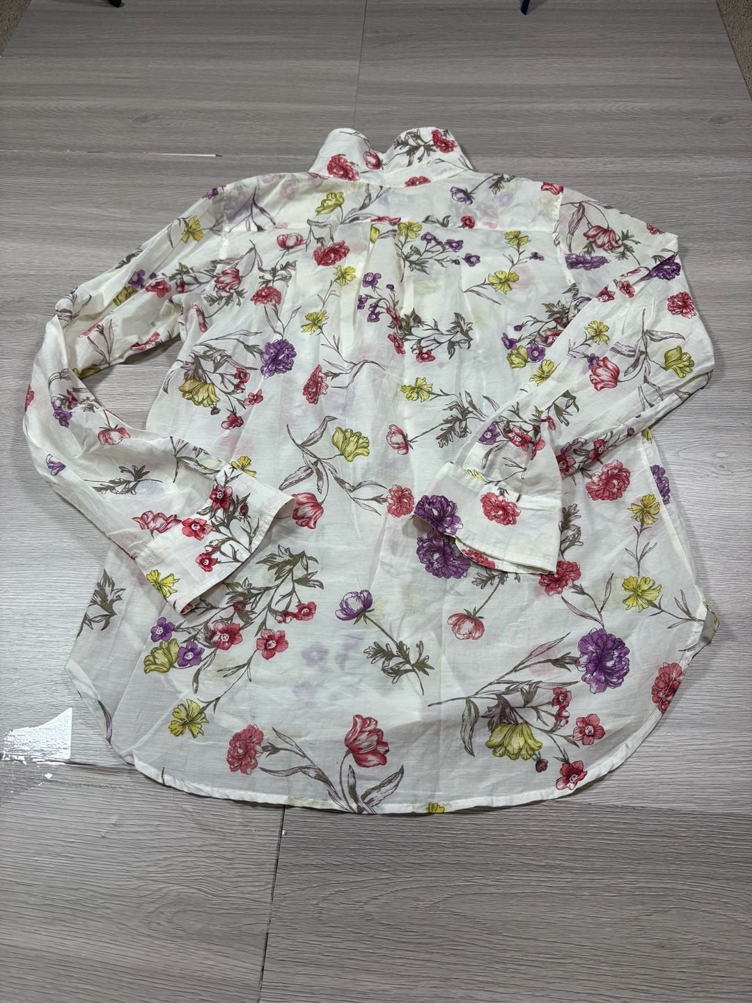 Lauren Ralph Lauren Floral Button-Up Shirt Size M Multi Long Sleeve 4