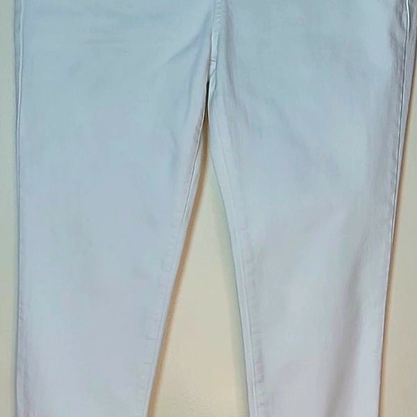 Sneak Peek Ankle Jeans Size 13 White Lace-Up Hem Mid Rise Denim Pants