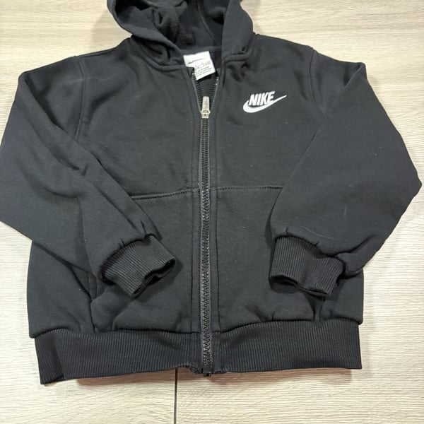 Nike Full-Zip Hoodie Size 4-5 YRS Black Cotton