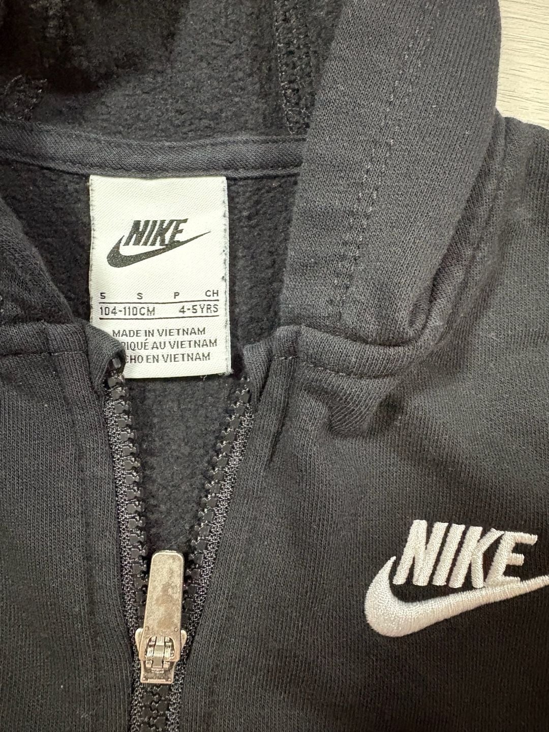 Nike Full-Zip Hoodie Size 4-5 YRS Black Cotton 3