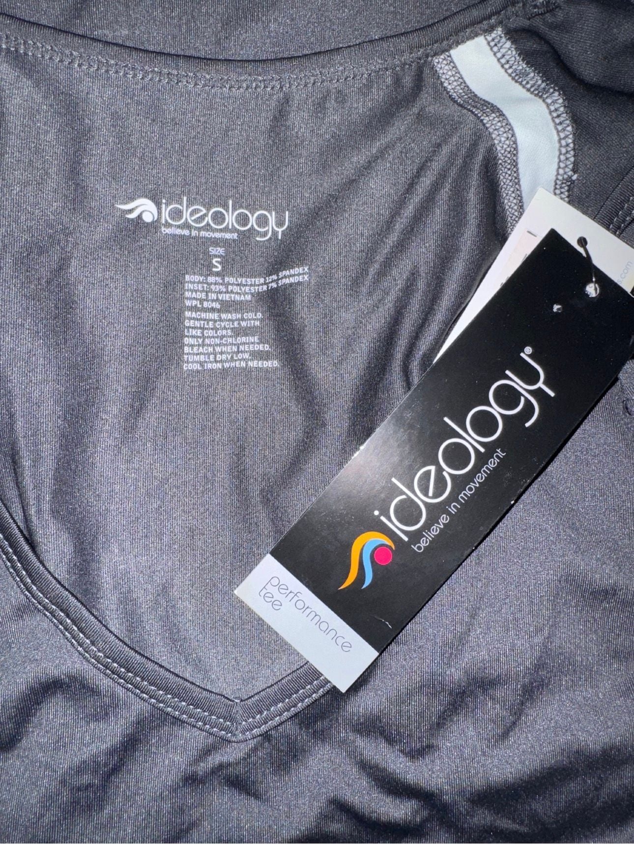 Ideology Performance Tee Size S Gray Galaxy Space Print Active Shirt NWT 4