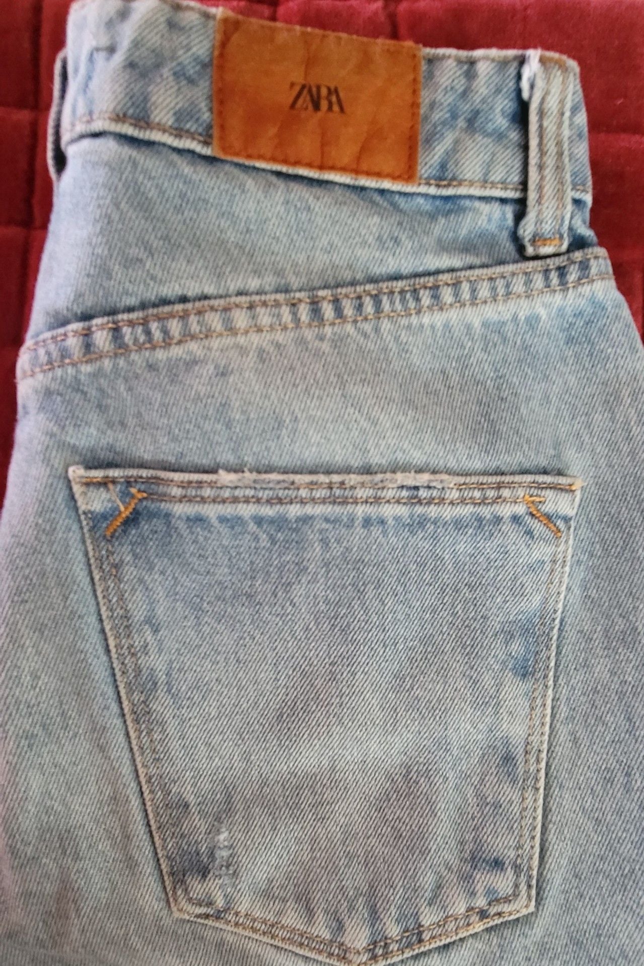 Zara Distressed Mom Jeans Size 4 Light Wash Denim 5