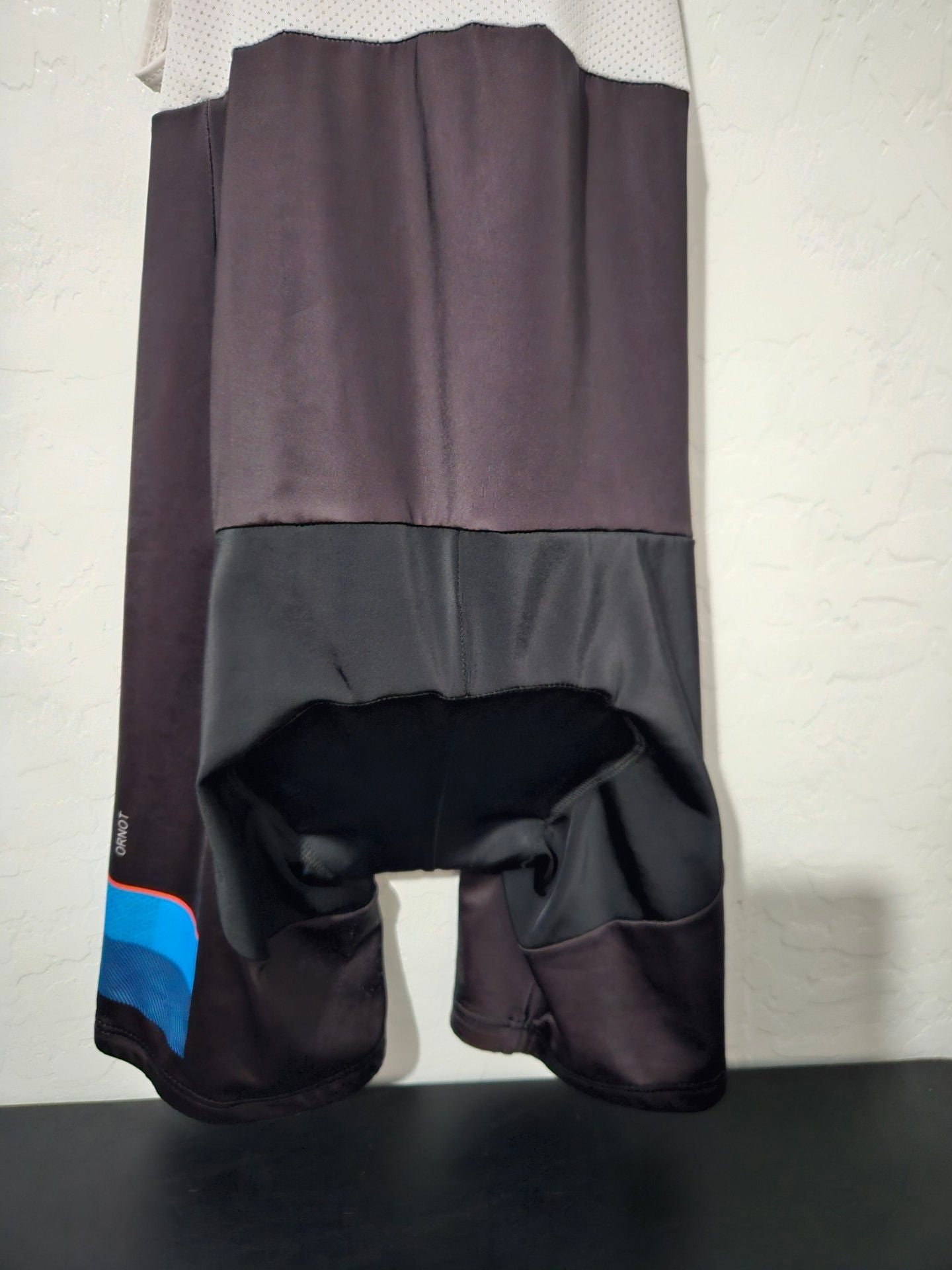 Ornot Cycling Bib Shorts Black White Mesh Blue Orange 7