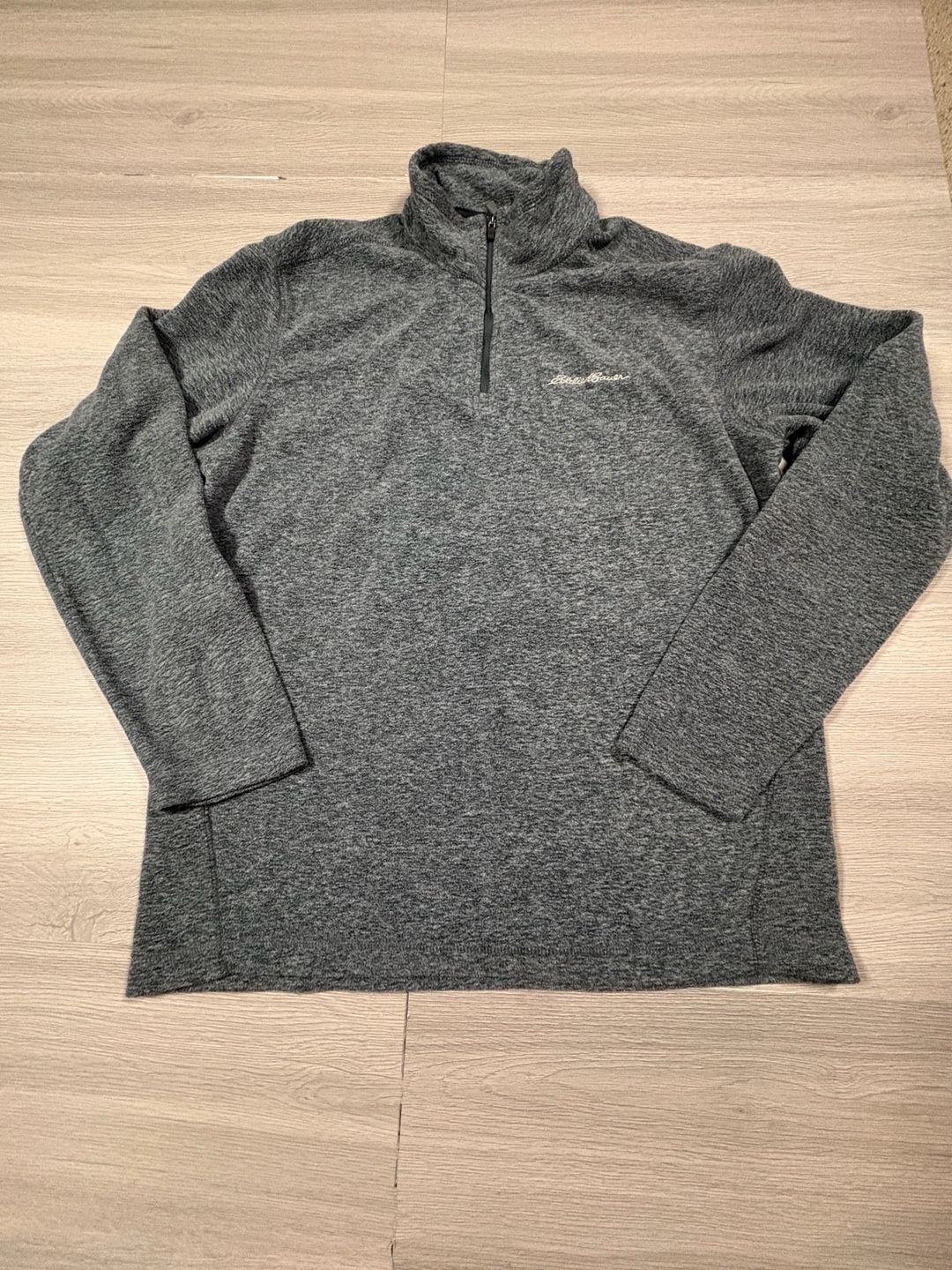 Eddie Bauer Fleece 1/4 Zip Pullover Size M Charcoal Gray Heather 2