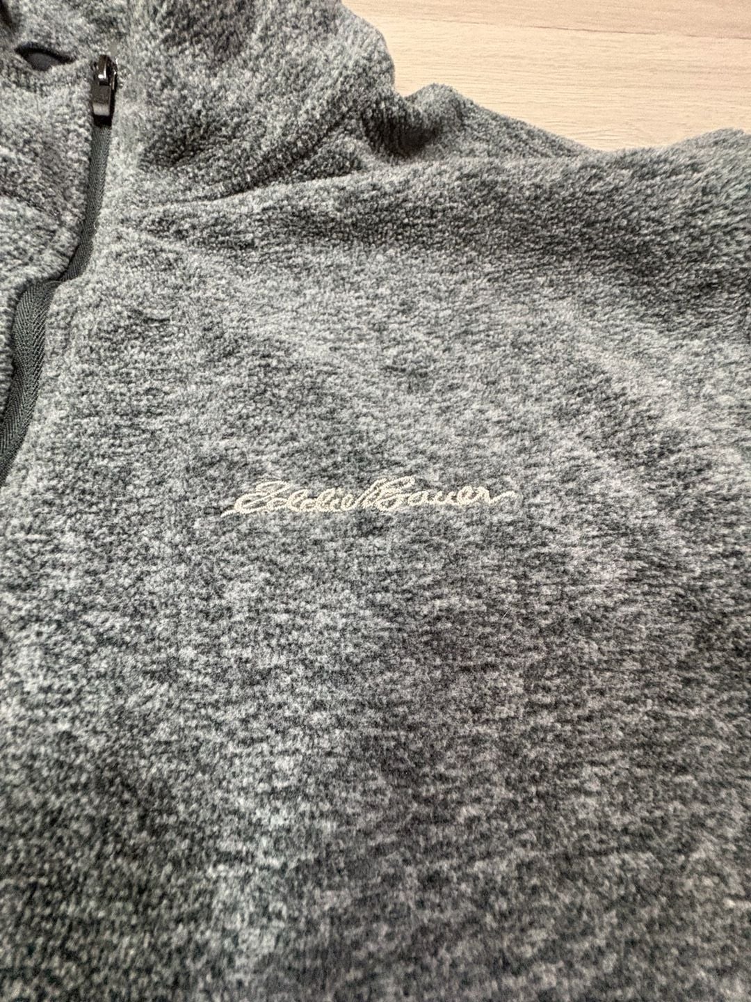 Eddie Bauer Fleece 1/4 Zip Pullover Size M Charcoal Gray Heather 3
