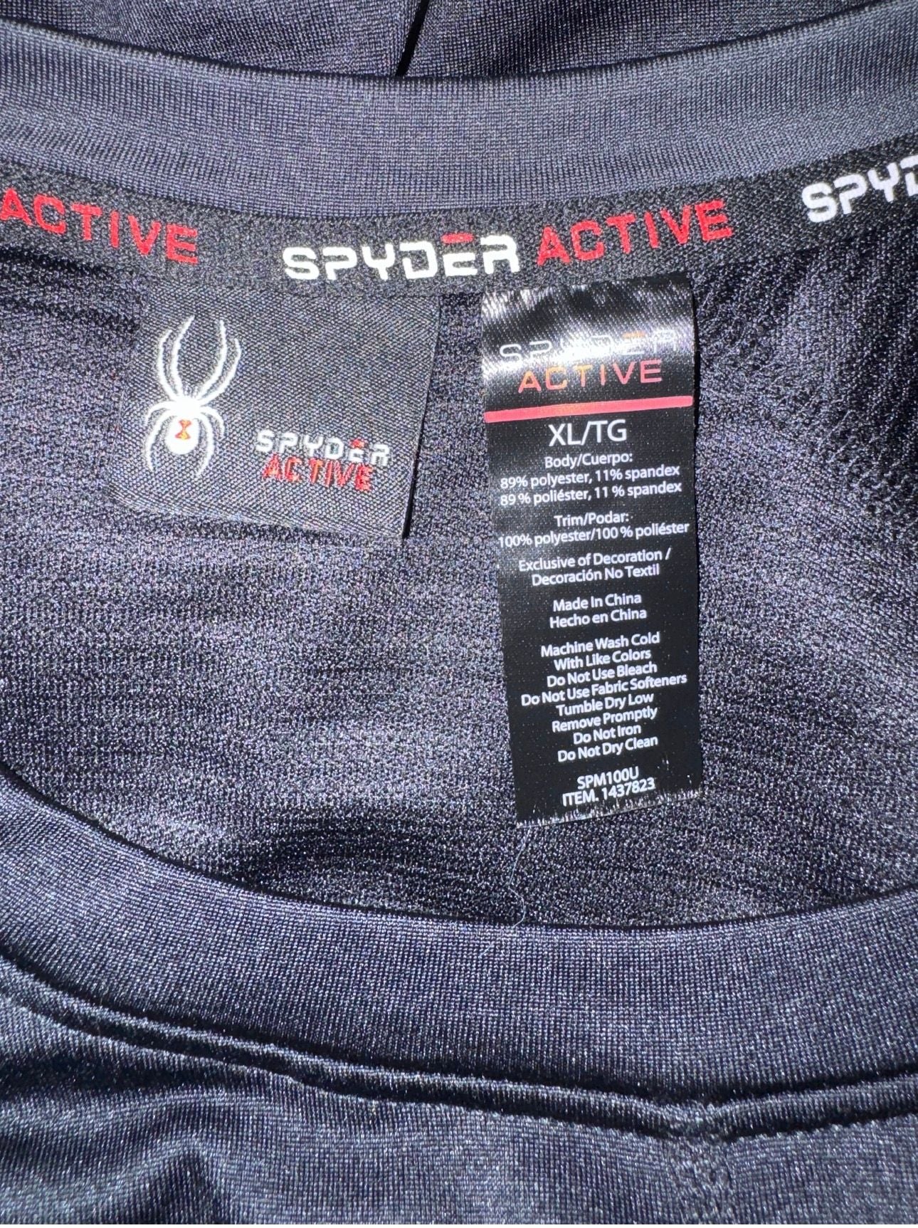 Spyder Active Long Sleeve Shirt Size XL Black Athletic Pullover 3