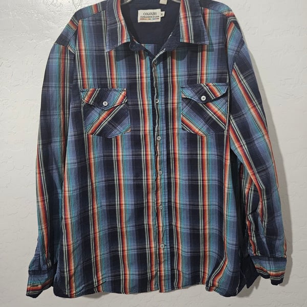 Colours Alexander Julian Long Sleeve Plaid Shirt Size XL Multi