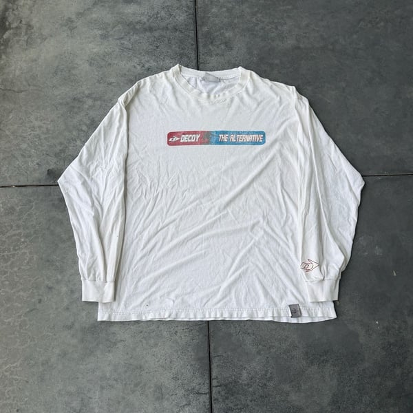 Vintage DECOY The Alternative Long Sleeve Shirt White Graphic Y2K 90s Streetwear