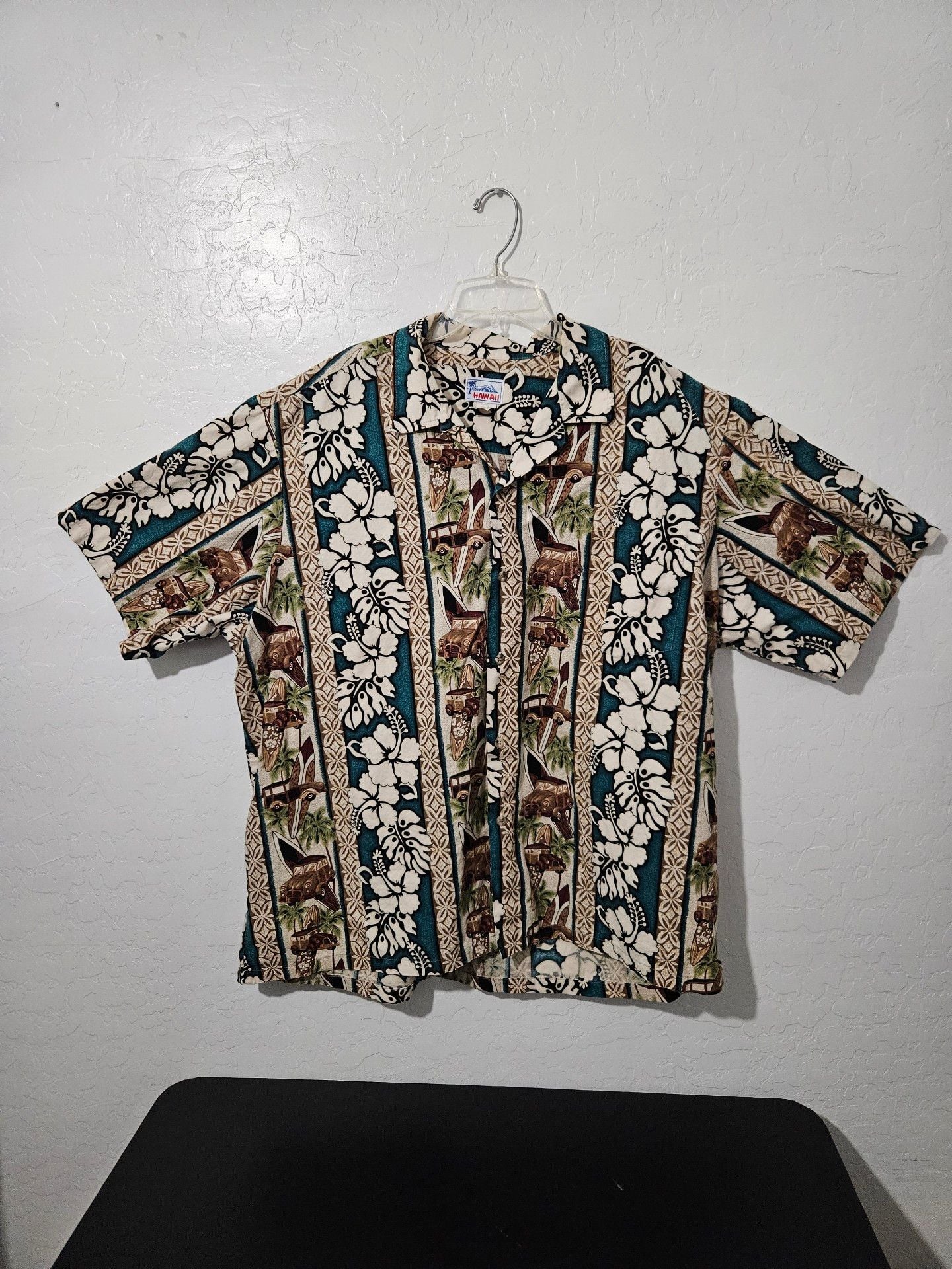 Made in Hawaii Aloha Shirt Size XXL Multicolor Surfboard Woodie Car Floral 9