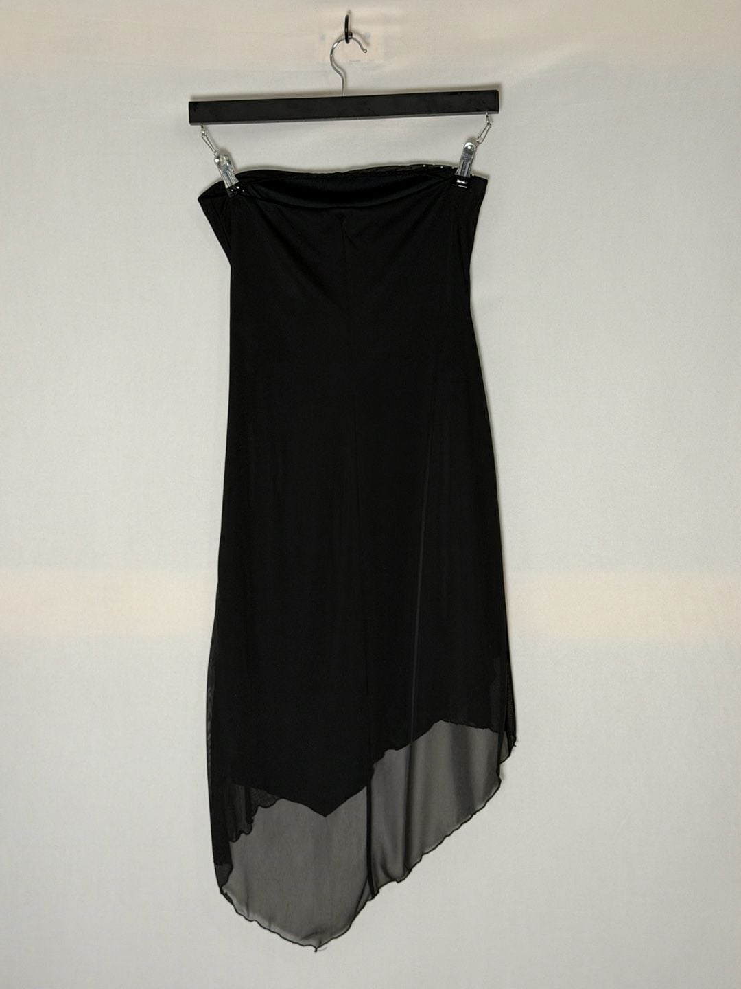 Charlotte Russe Black Rhinestone Asymmetrical Strapless Dress Size M 5