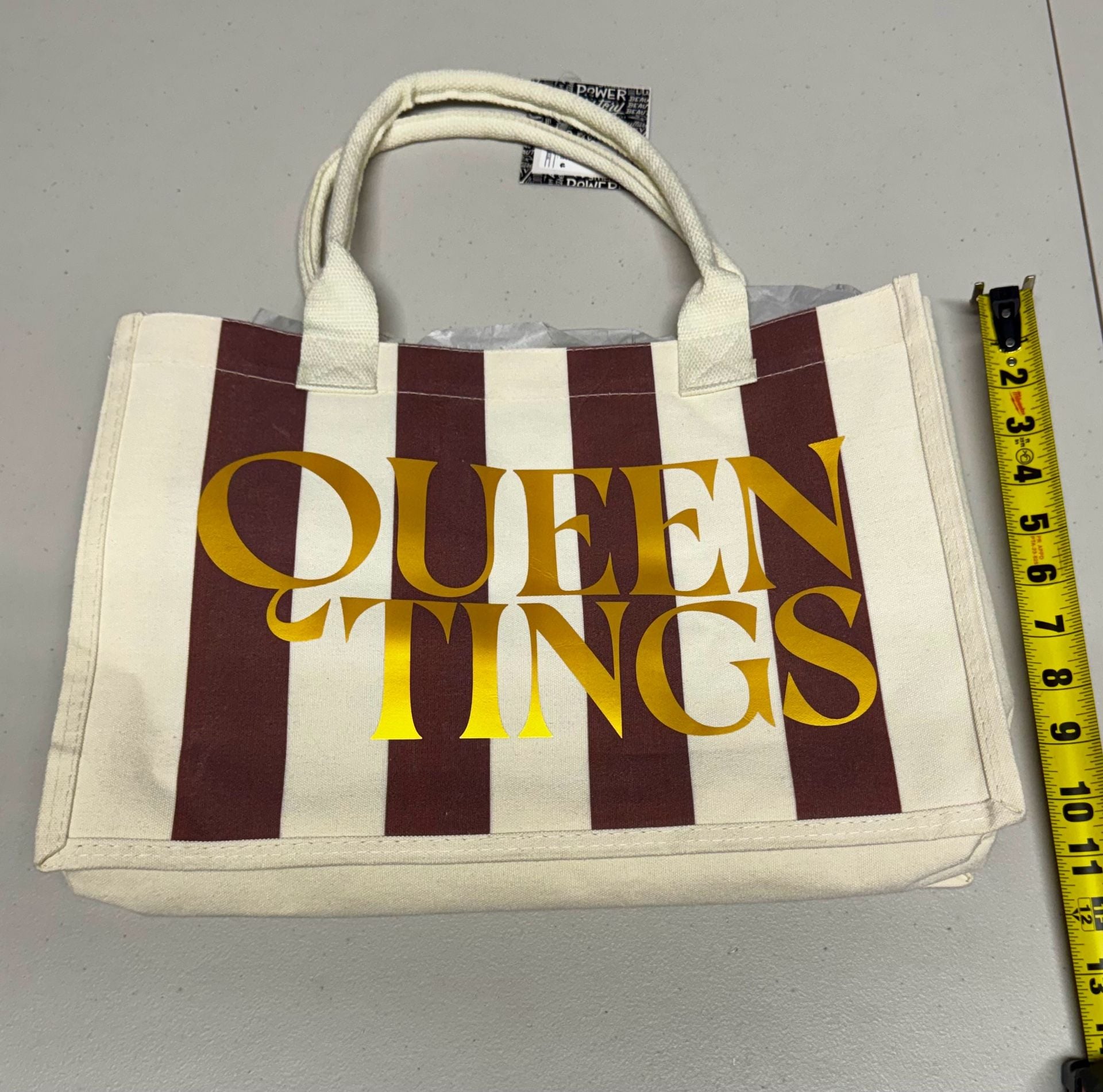 B11 Legendary Rootz Queen Tings Striped Canvas Tote Bag NWT 6