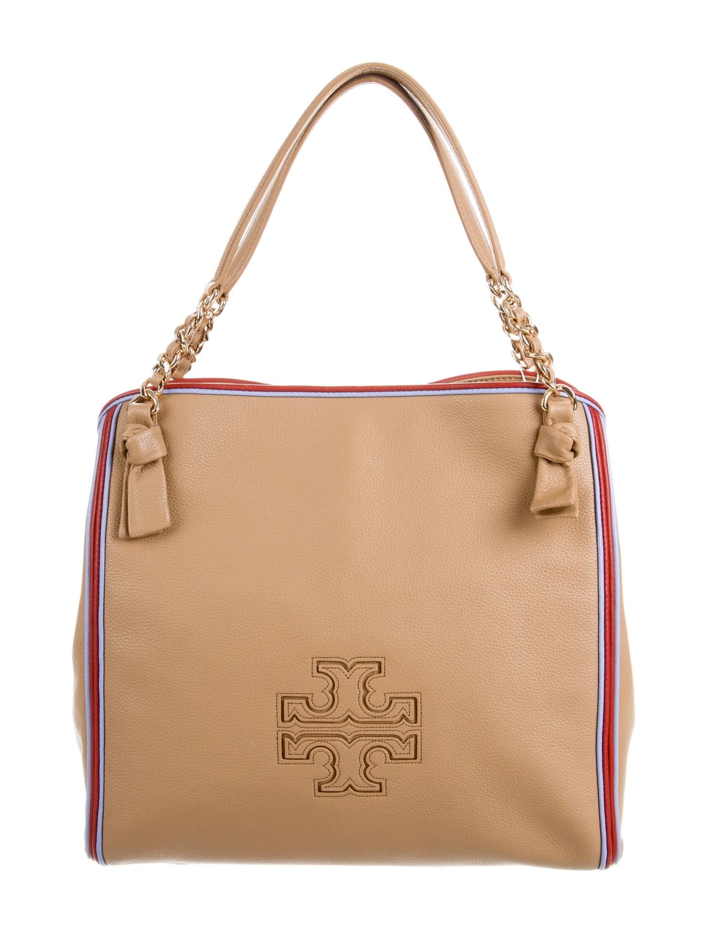 Tory Burch Harper Striped Tote Leather Shoulder Bag 2