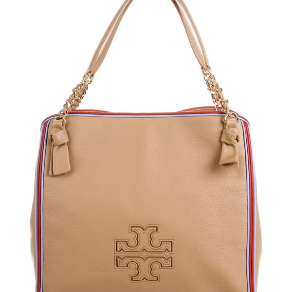 Tory Burch Harper Striped Tote Leather Shoulder Bag