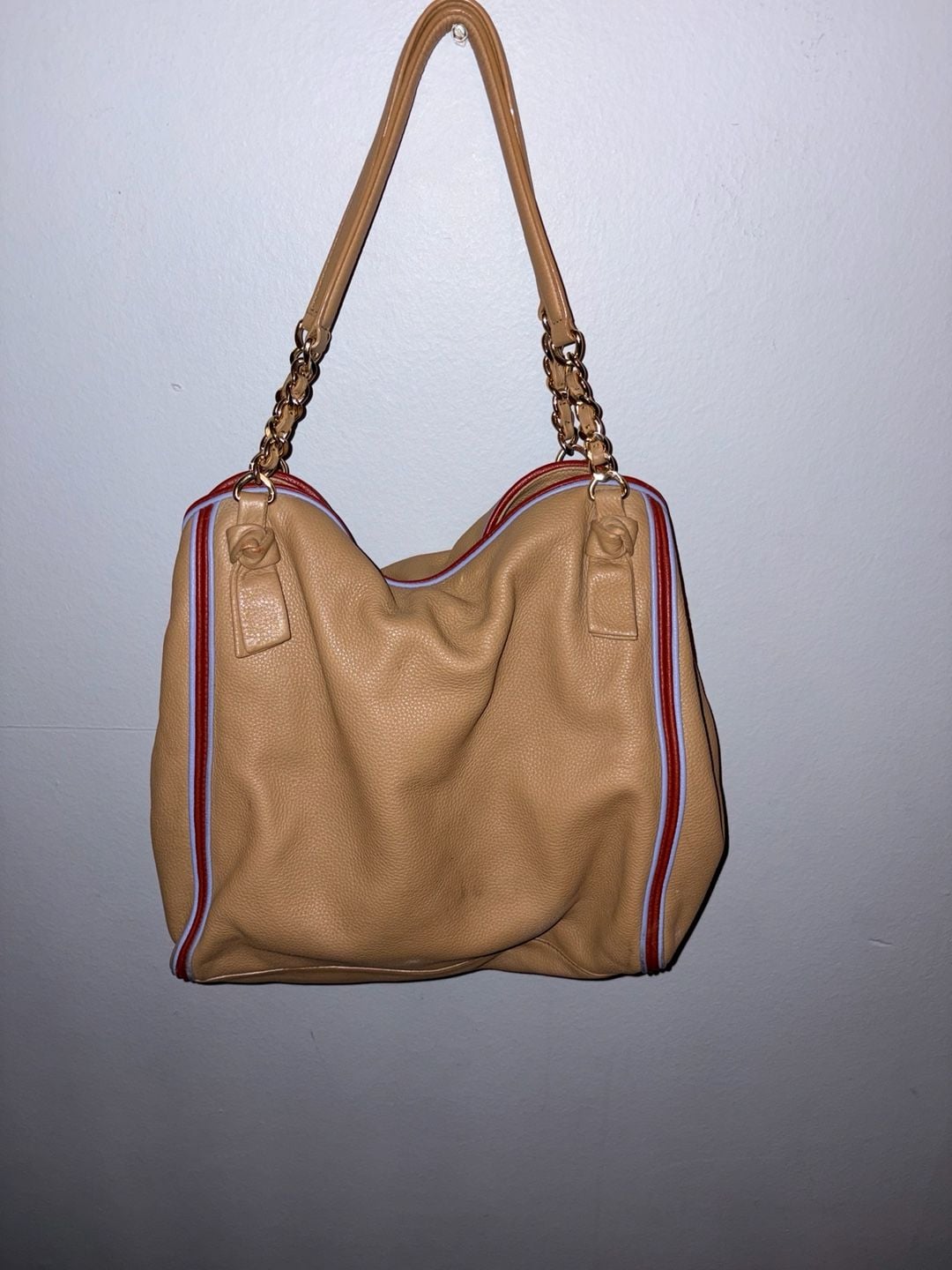 Tory Burch Harper Striped Tote Leather Shoulder Bag 5