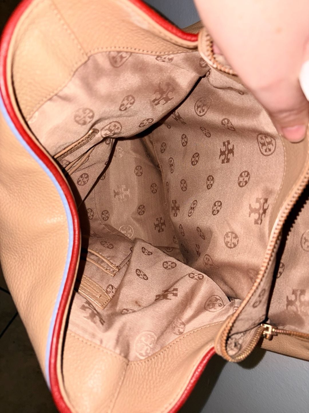 Tory Burch Harper Striped Tote Leather Shoulder Bag 8