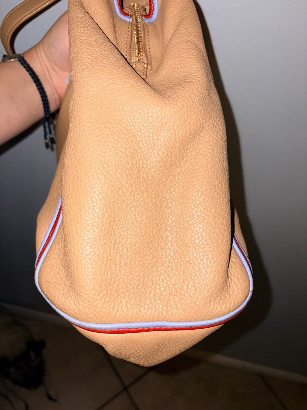 Tory Burch Harper Striped Tote Leather Shoulder Bag 9