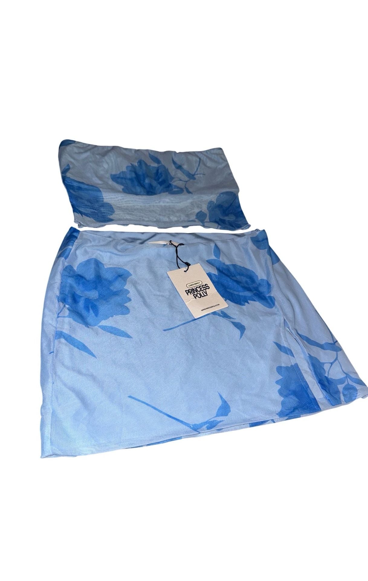 Princess Polly Corella Set Size US 4 Blue Floral Bandeau Mini Skirt Set 4