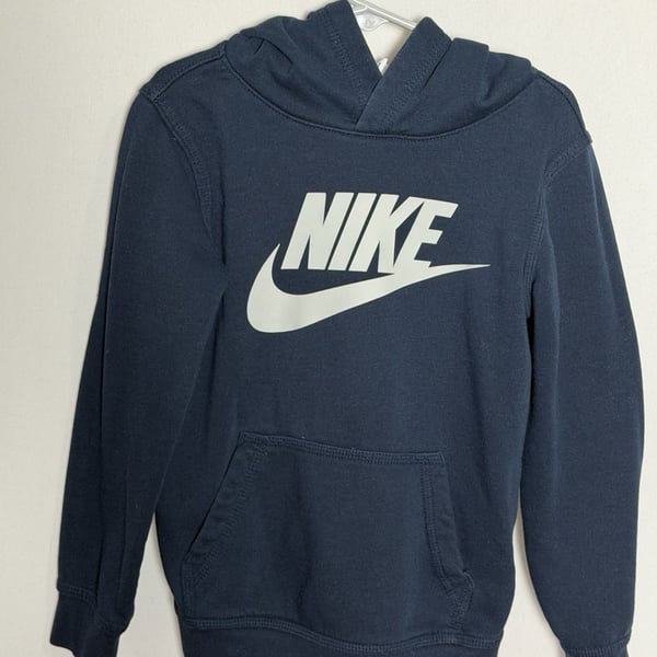 Nike Hoodie Size 5-6YRS Blue Graphic Pullover