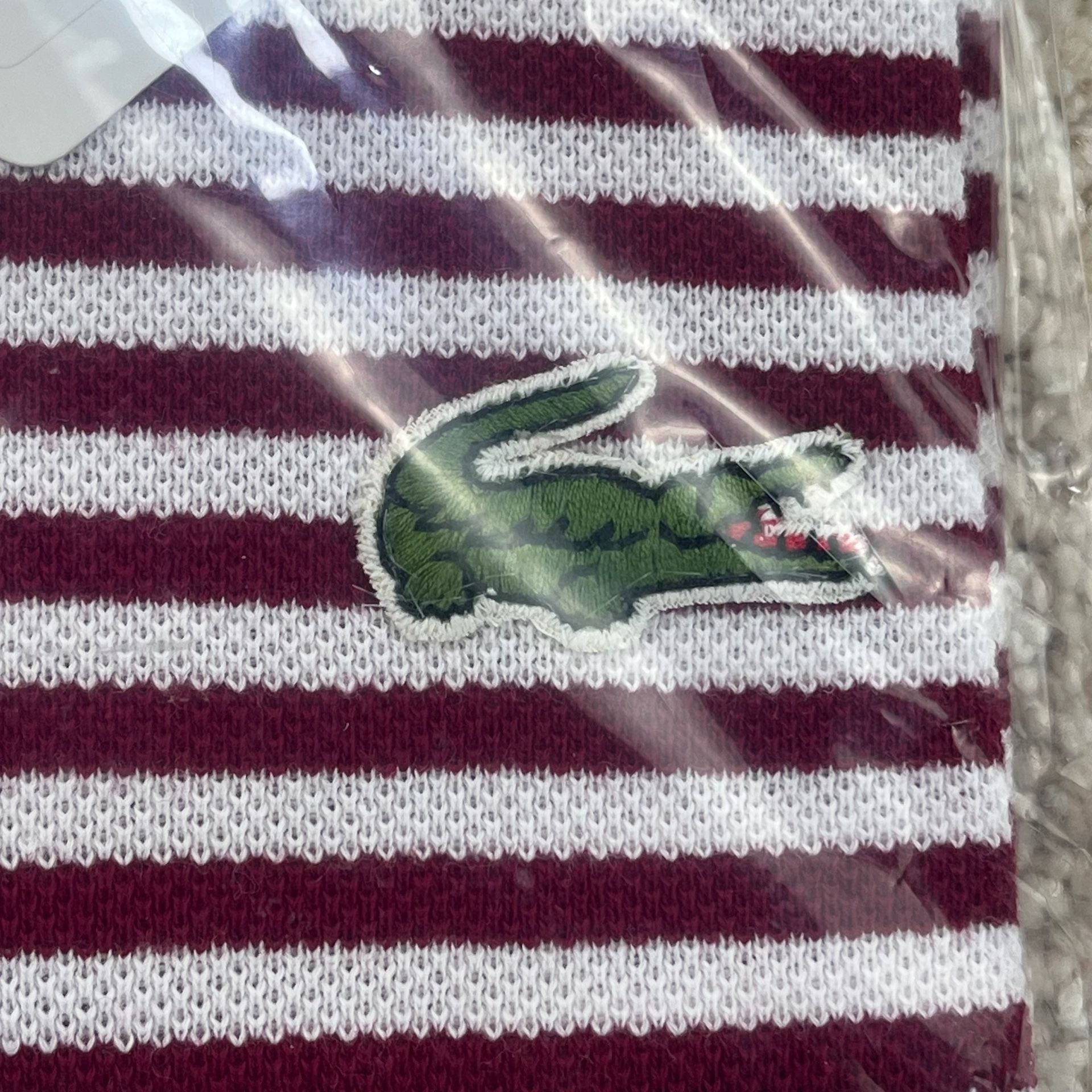 NOS 80s Chemise Lacoste France Red/White Polo Size 5 L 2