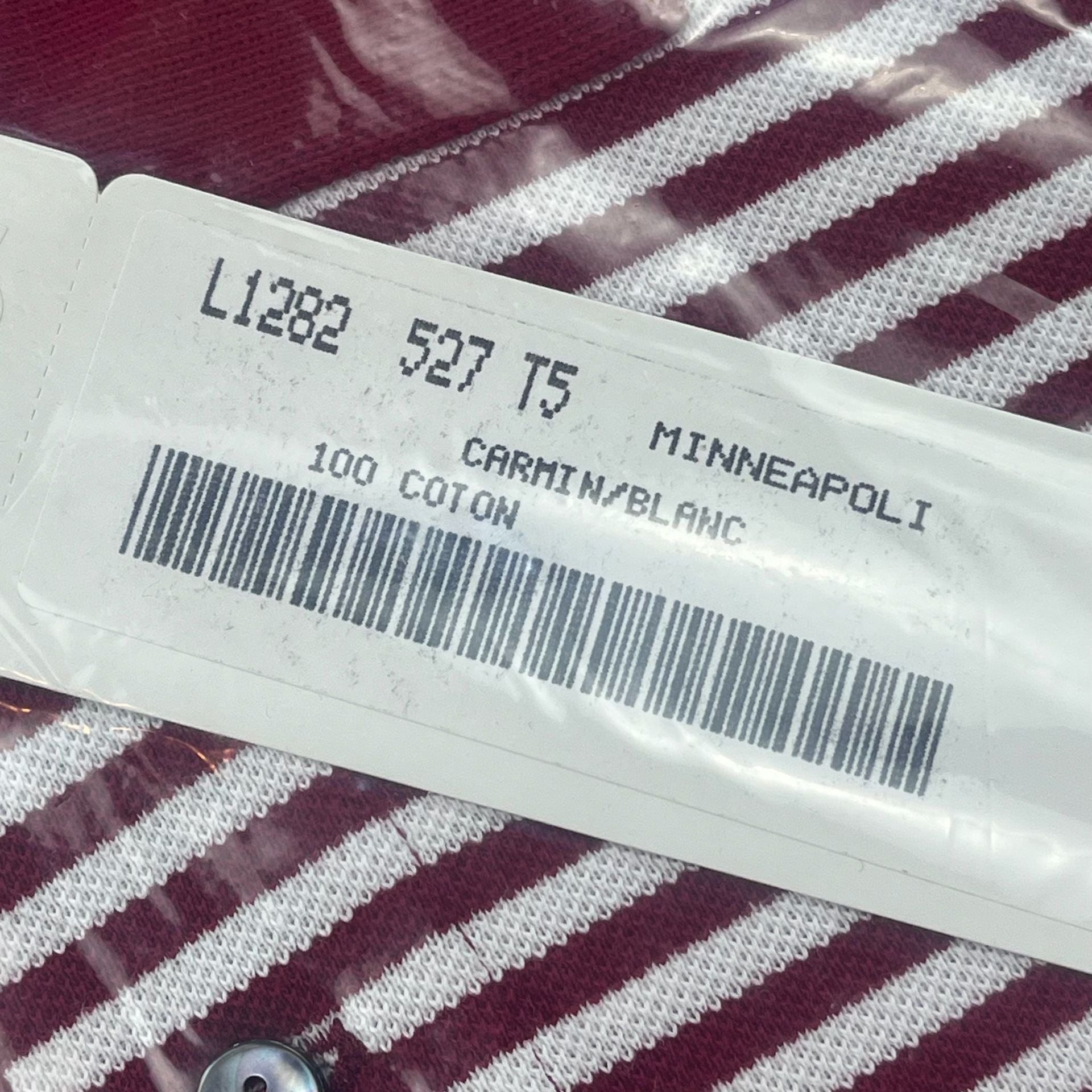 NOS 80s Chemise Lacoste France Red/White Polo Size 5 L 4