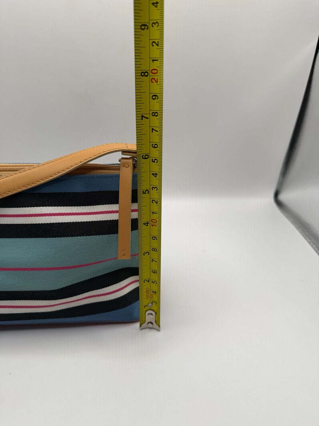 DKNY City Striped Canvas Shoulder Bag Blue Multi 7