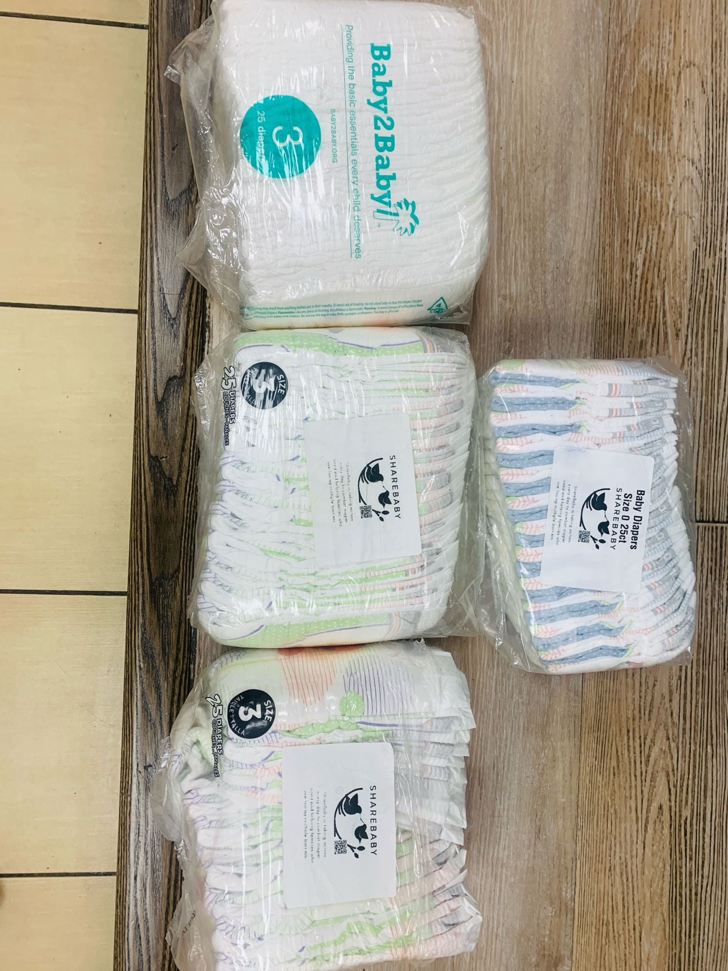 Baby2Baby Sharebaby Baby Diapers Size 3 25ct Lot of 4 Packs 1