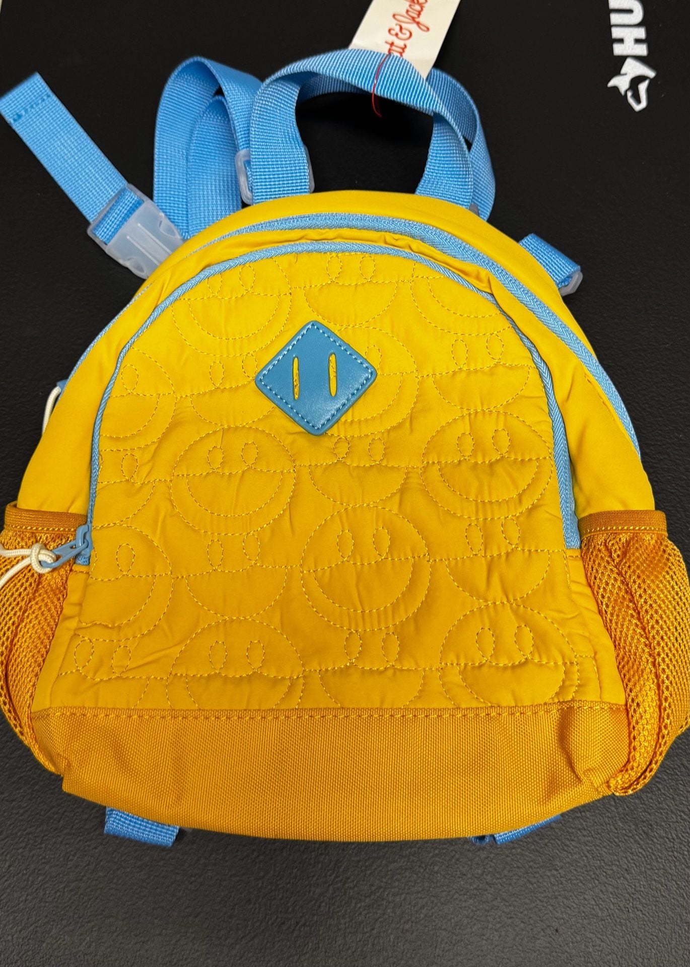 Cat & Jack Mini Smiley Quilted Backpack Yellow 3