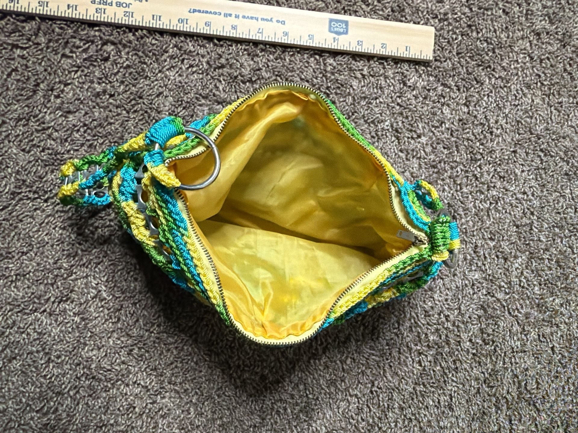 Handmade Crochet Pop Tab Soda Can Purse Blue Yellow Green Shoulder Bag 5
