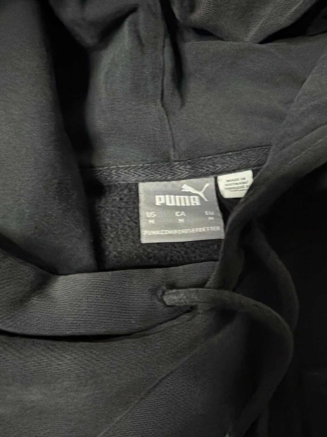 Puma Hoodie Size M Black Pullover Sweatshirt 3