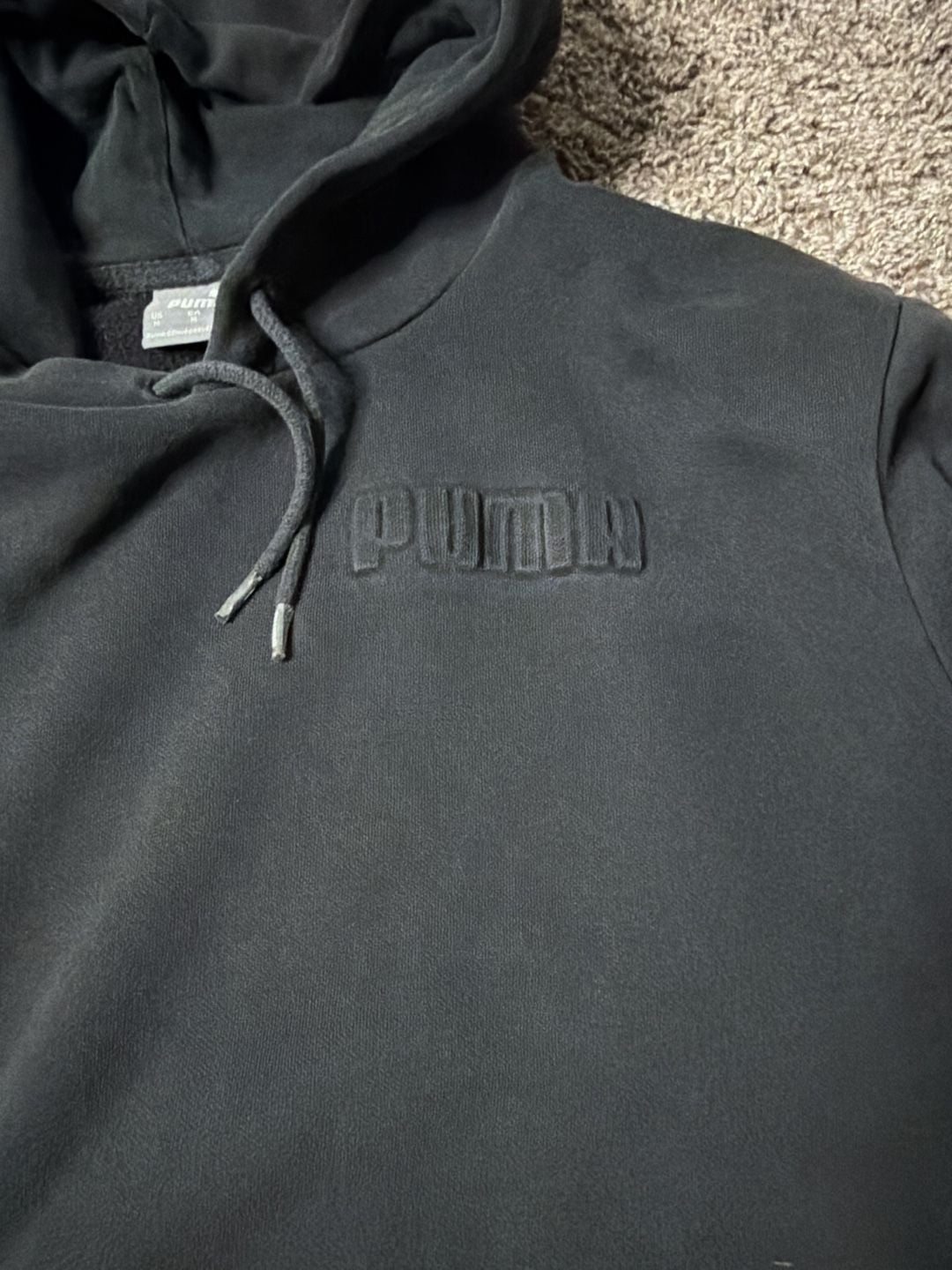 Puma Hoodie Size M Black Pullover Sweatshirt 7