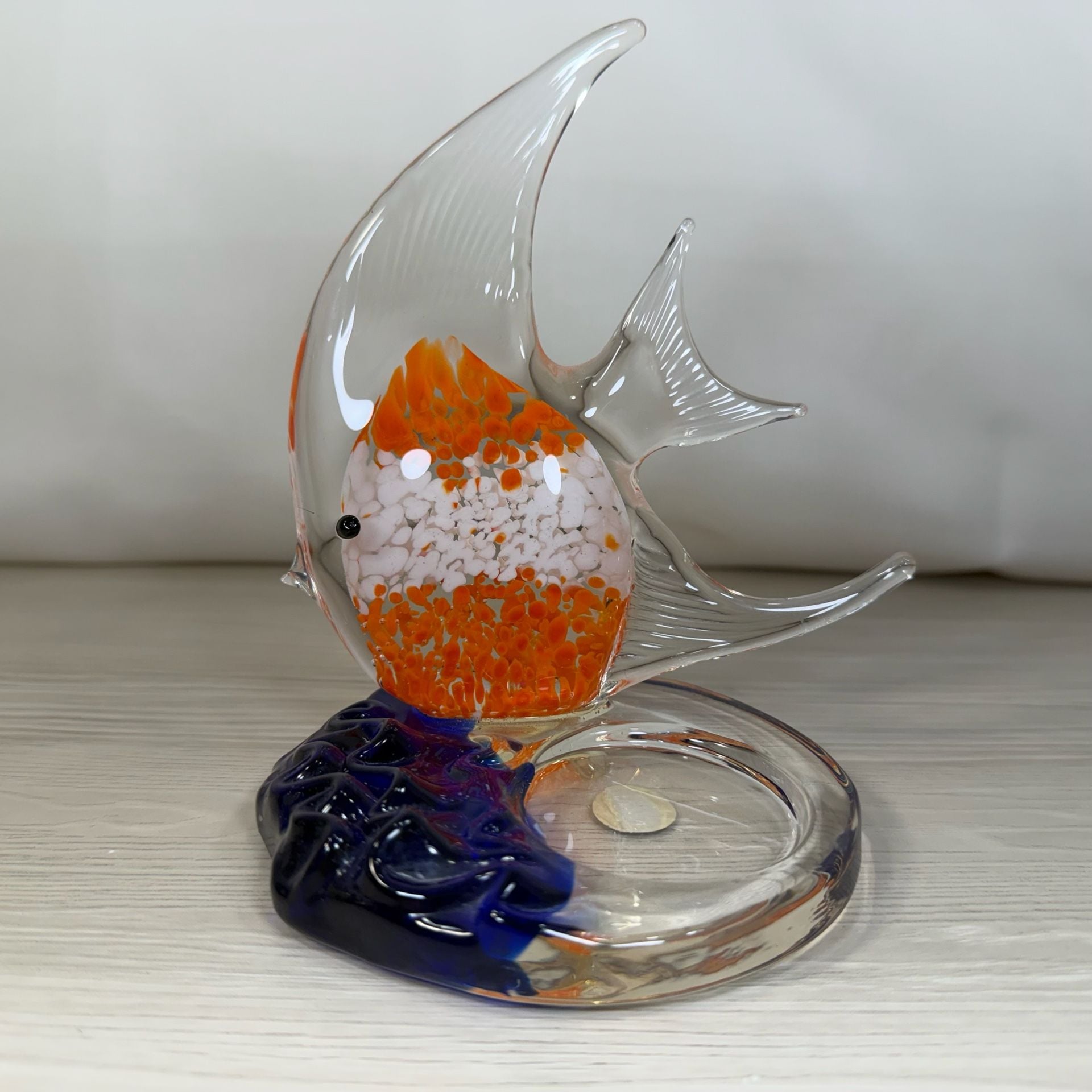 2 PartyLite Tea Light Holders Colorful Glass fish EUC 4