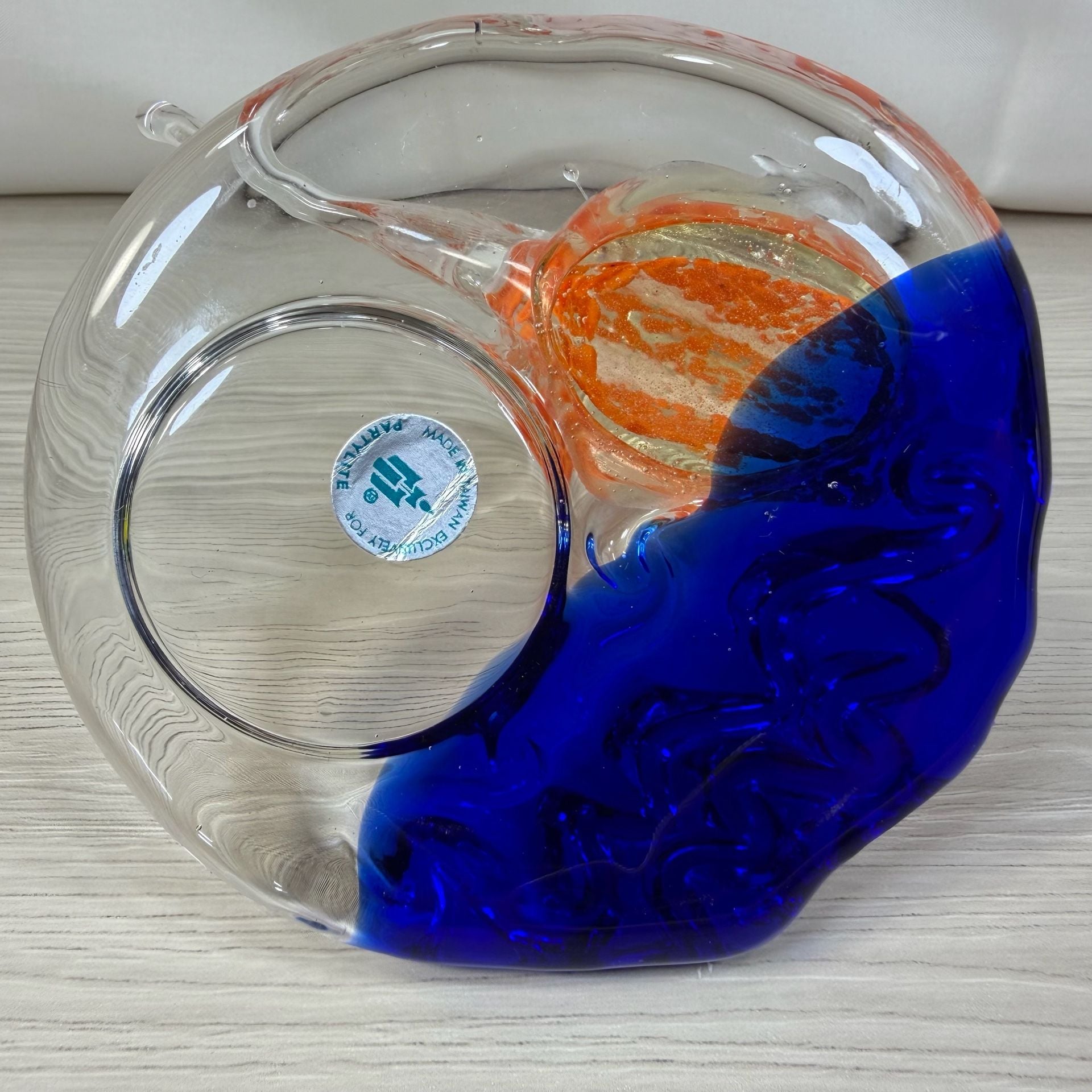 2 PartyLite Tea Light Holders Colorful Glass fish EUC 6