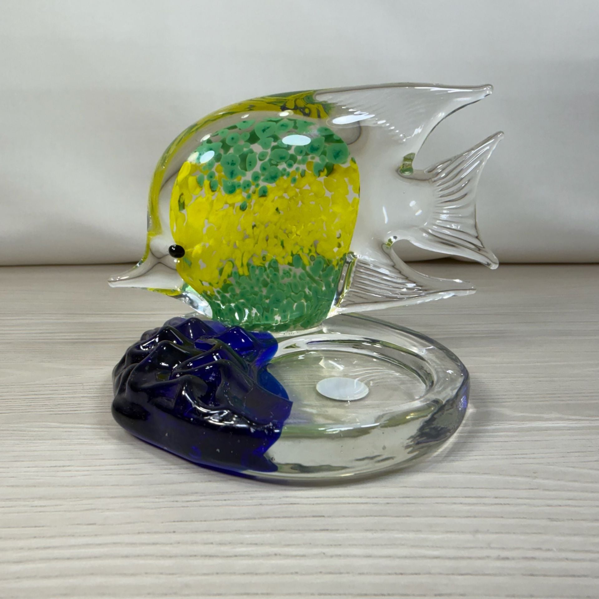 2 PartyLite Tea Light Holders Colorful Glass fish EUC 9