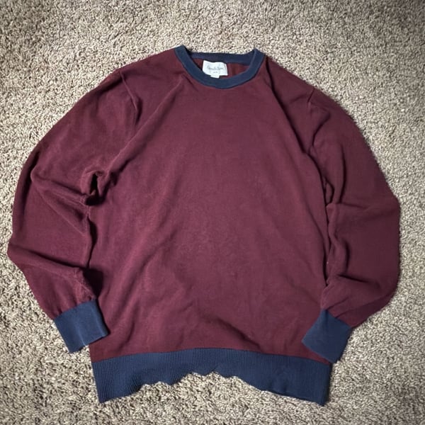 Goodfellow & Co Sweater Size M Maroon Navy Blue Crewneck Long Sleeve