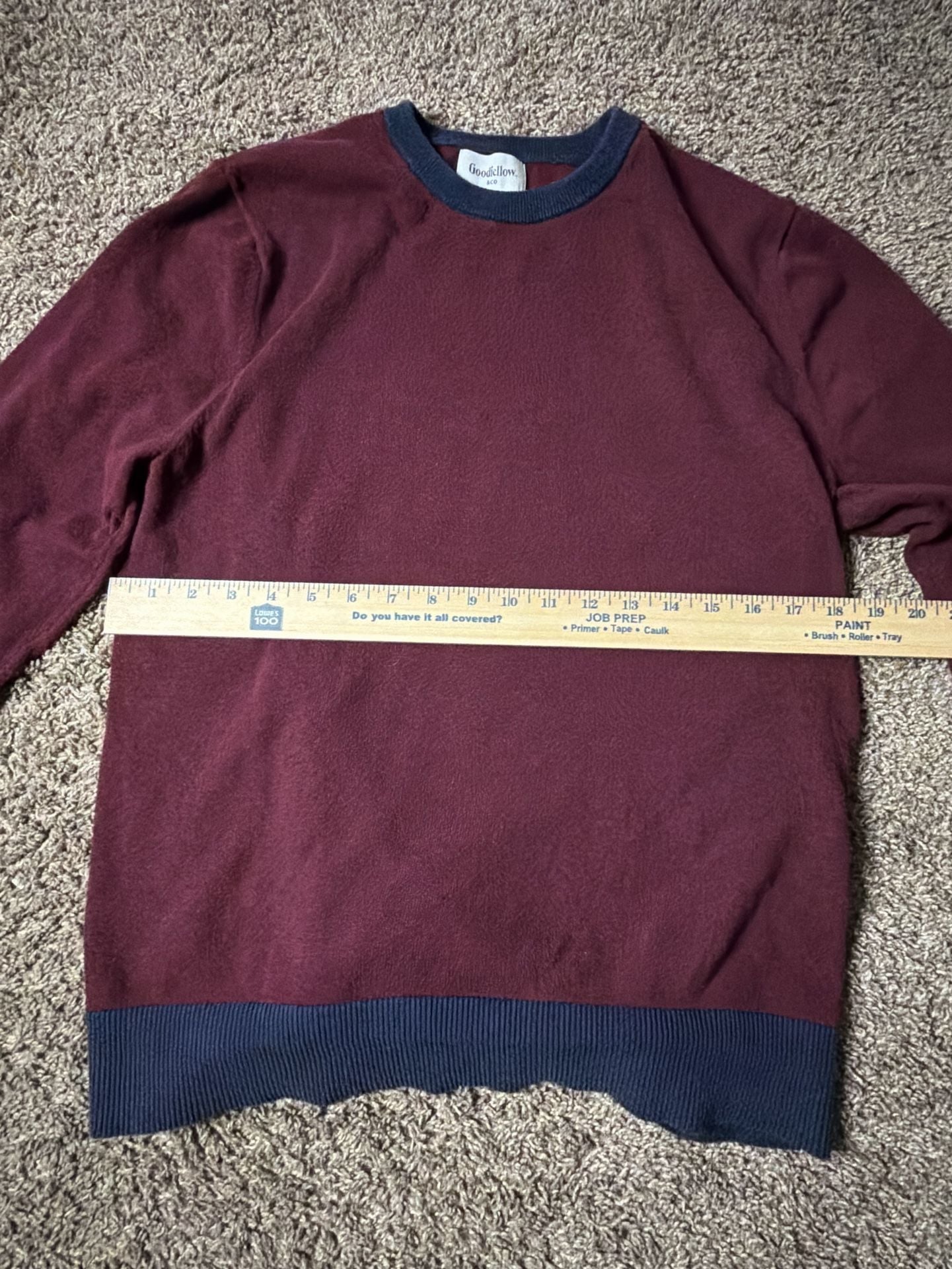 Goodfellow & Co Sweater Size M Maroon Navy Blue Crewneck Long Sleeve 4