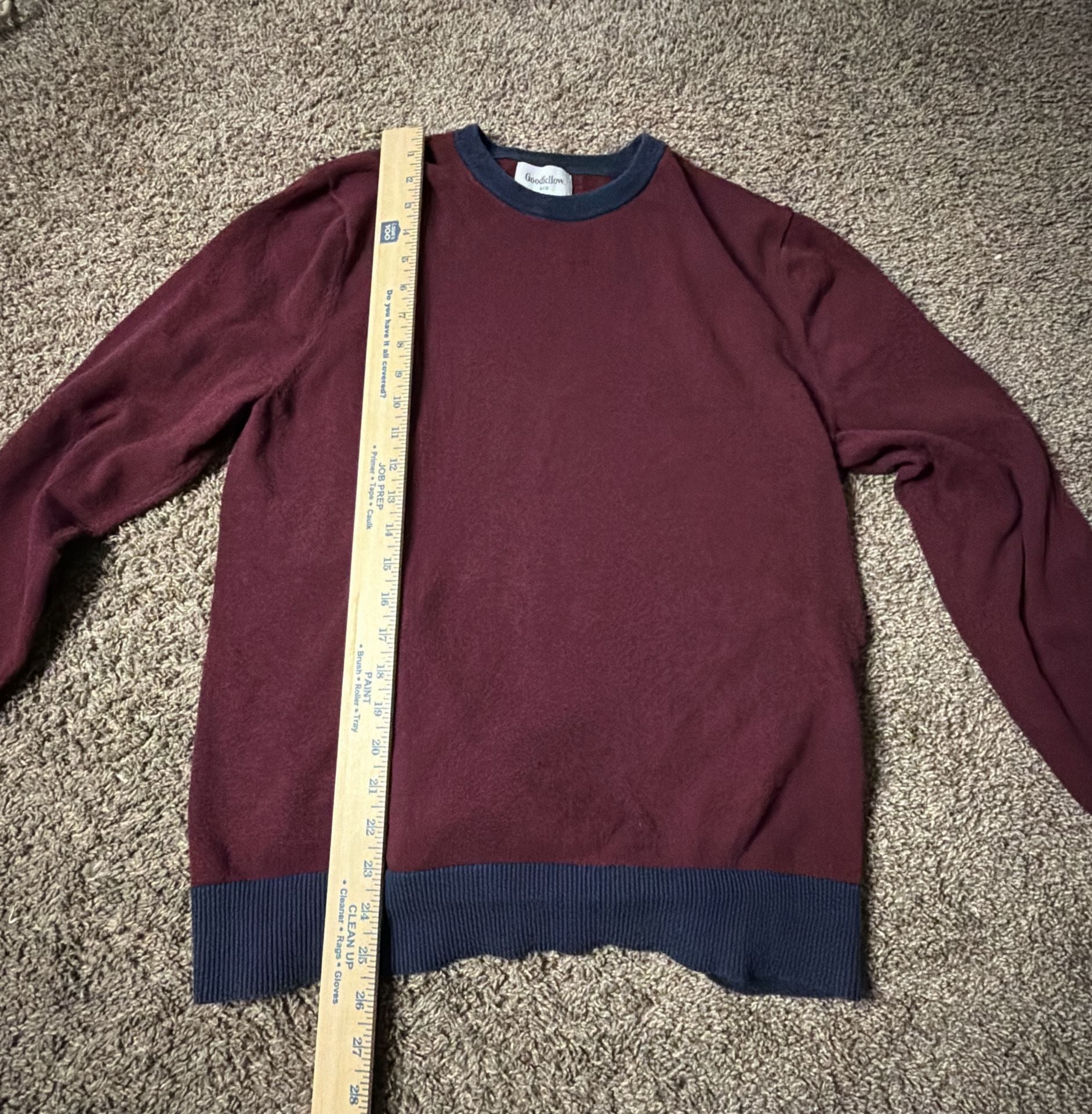 Goodfellow & Co Sweater Size M Maroon Navy Blue Crewneck Long Sleeve 5