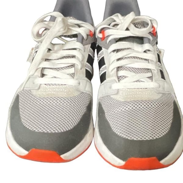 Adidas Run90s Size 10 Grey Black Solar Red Running Shoes