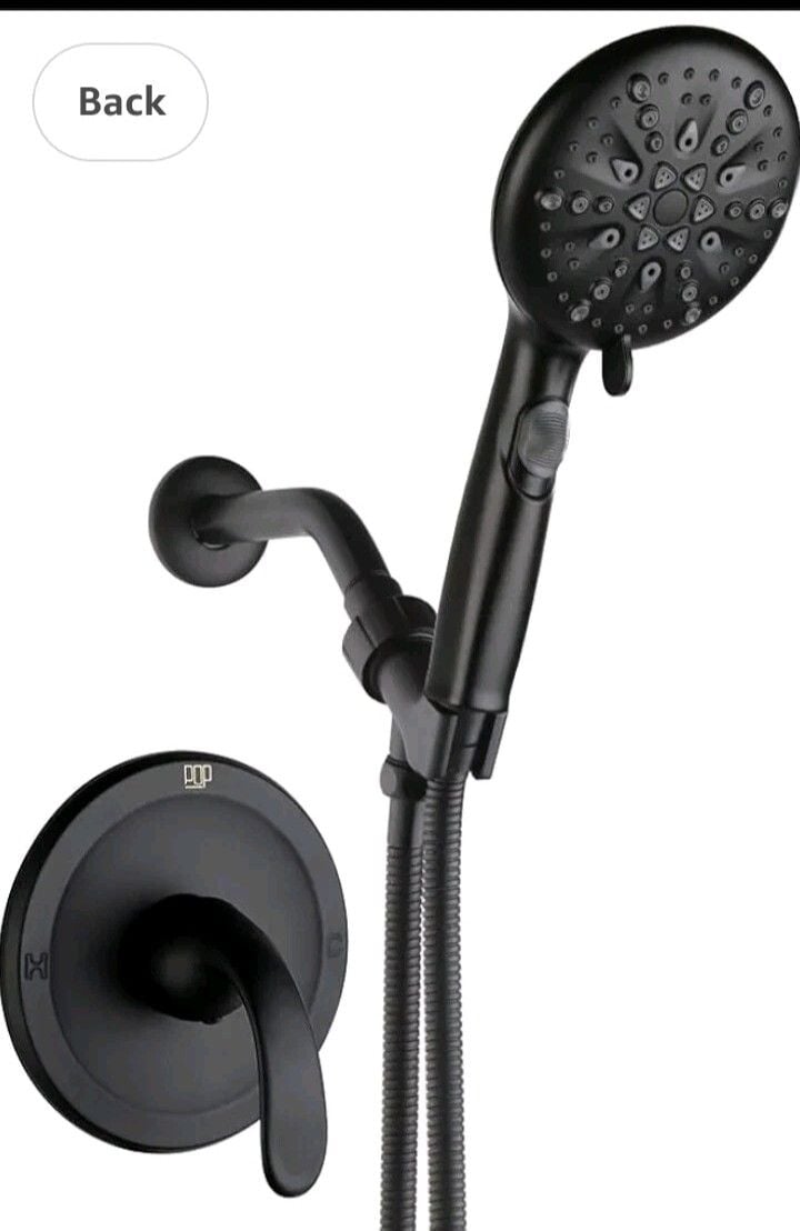 POP SANITARYWARE Matte Black Shower Faucet Set 9-Mode Handheld 1