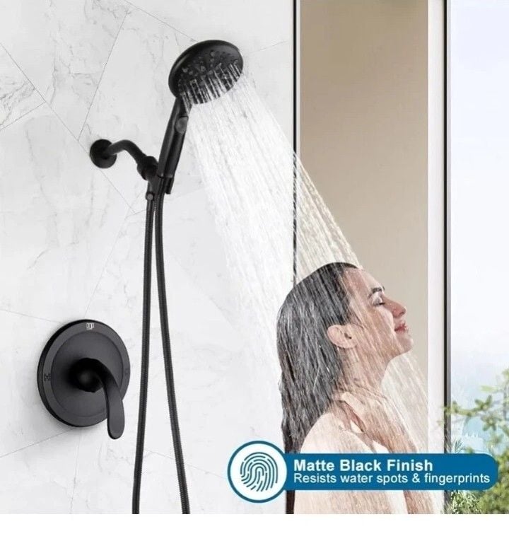 POP SANITARYWARE Matte Black Shower Faucet Set 9-Mode Handheld 3