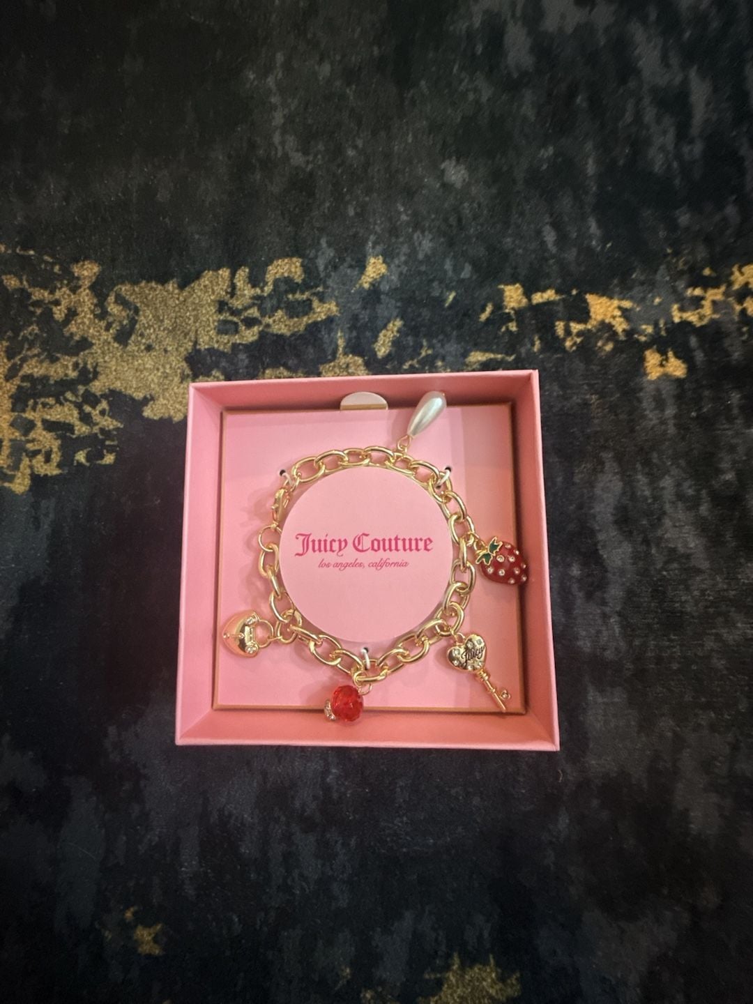 Juicy Couture Strawberry Charm Bracelet Gold 5